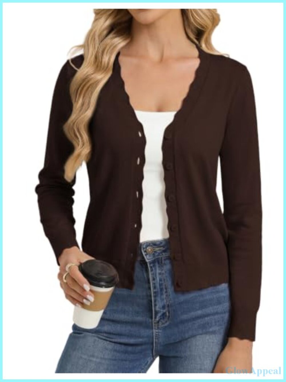 Wool Blend Cardigan Sweater V-Neck Button Down Long Sleeve Top
